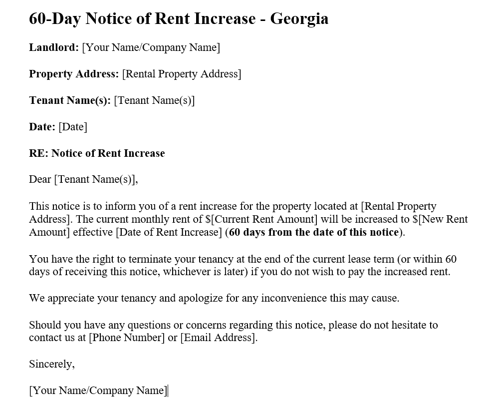 How Much Can A Landlord Raise Rent In Georgia?